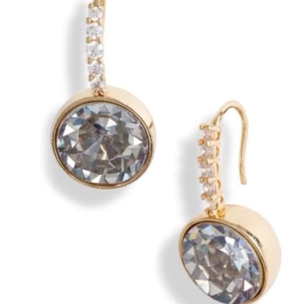 $68 Kate Spade Reflecting Pool Earrings gold clear